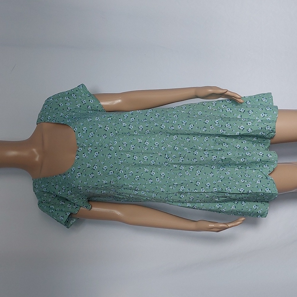 Aeropostale Floral Scoop -Neck Buttoned Babydoll Dress Womens Size L